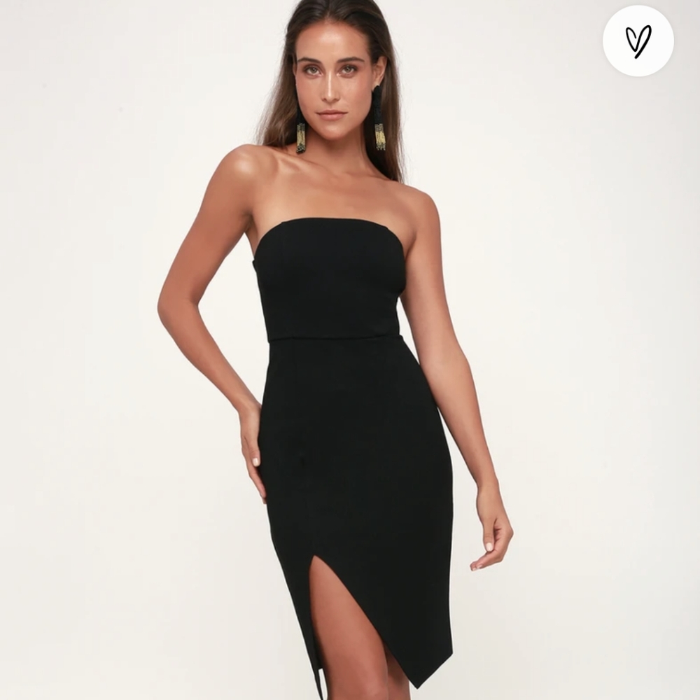 Lulu's Jazzie Black Strapless Bodycon Dress